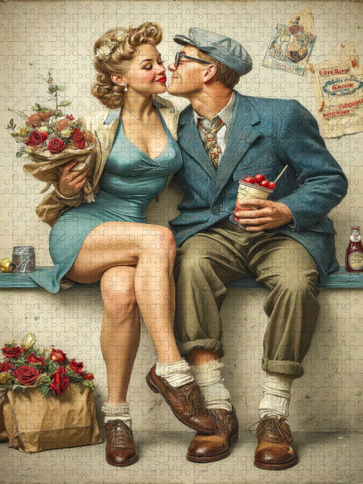 Möchtest du ein Küsschen mit Eisgeschmack - CALVENDO Foto-Puzzle'