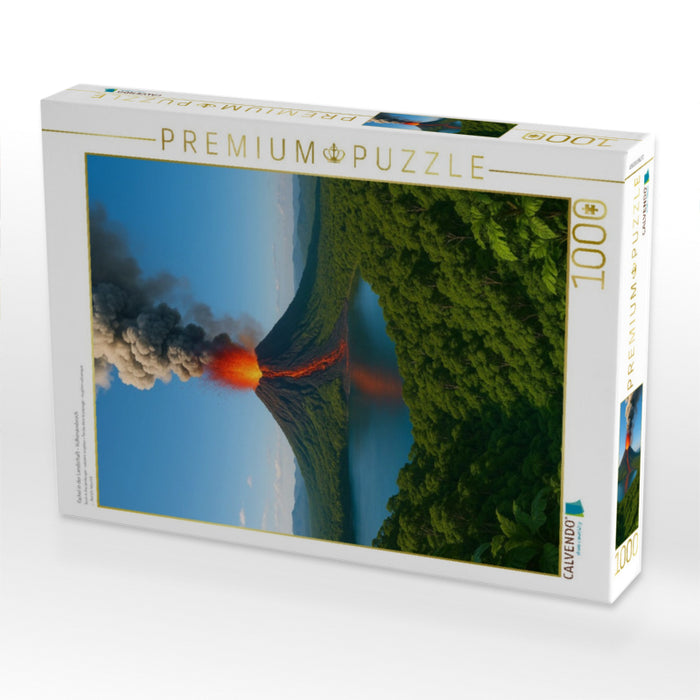 Fackel in der Landschaft - Vulkanausbruch - CALVENDO Foto-Puzzle'