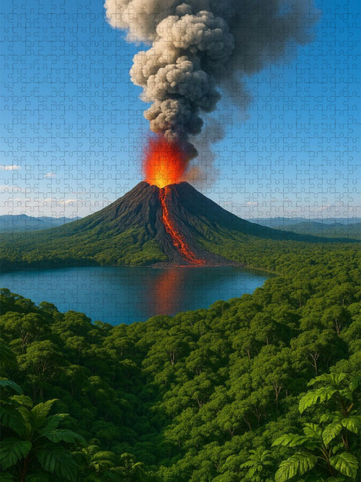 Fackel in der Landschaft - Vulkanausbruch - CALVENDO Foto-Puzzle'