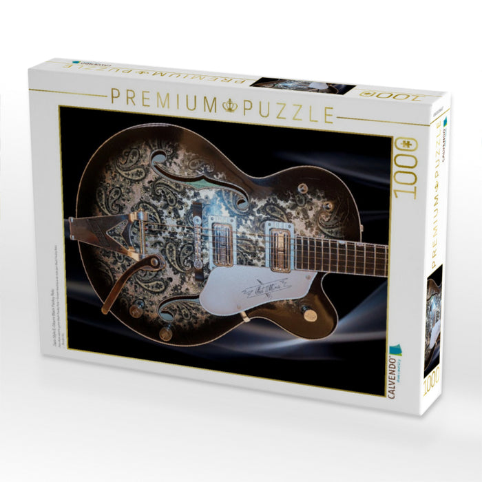 Jazz-Style E-Gitarre Black Paisley Relic - CALVENDO Foto-Puzzle'