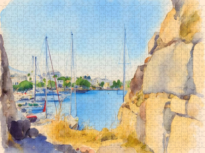 Malerischer Hafen Kos - CALVENDO Foto-Puzzle'