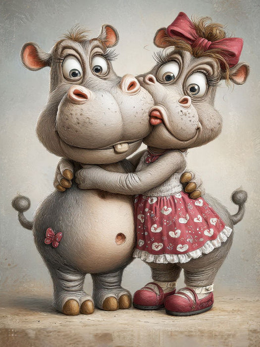 Nilpferd - Liebe - CALVENDO Foto-Puzzle'