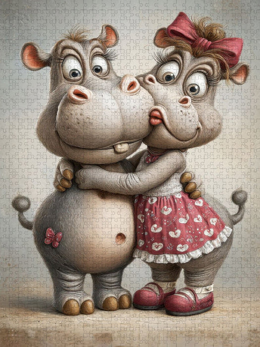 Nilpferd - Liebe - CALVENDO Foto-Puzzle'