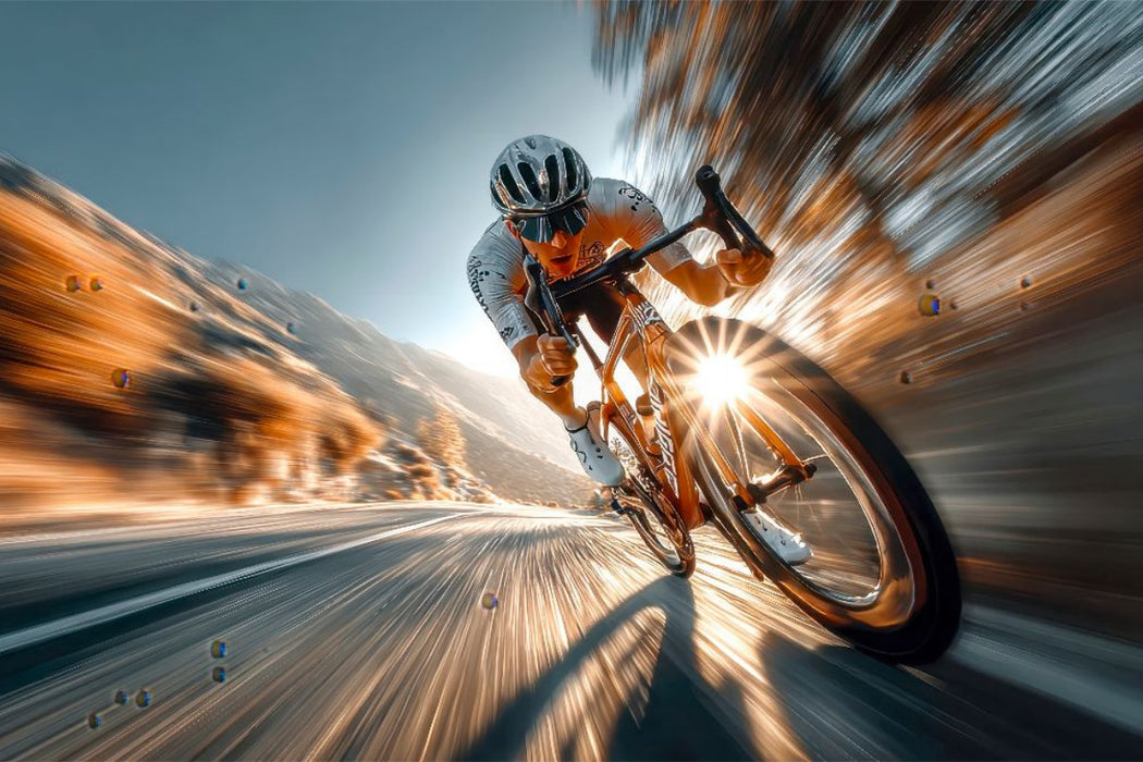 Premium Textil-Leinwand Auf dem Rad geht es weiter