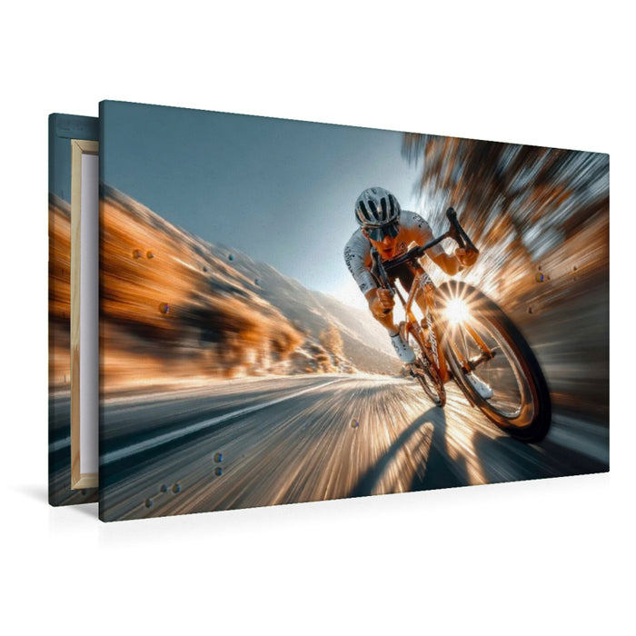 Premium Textil-Leinwand Auf dem Rad geht es weiter