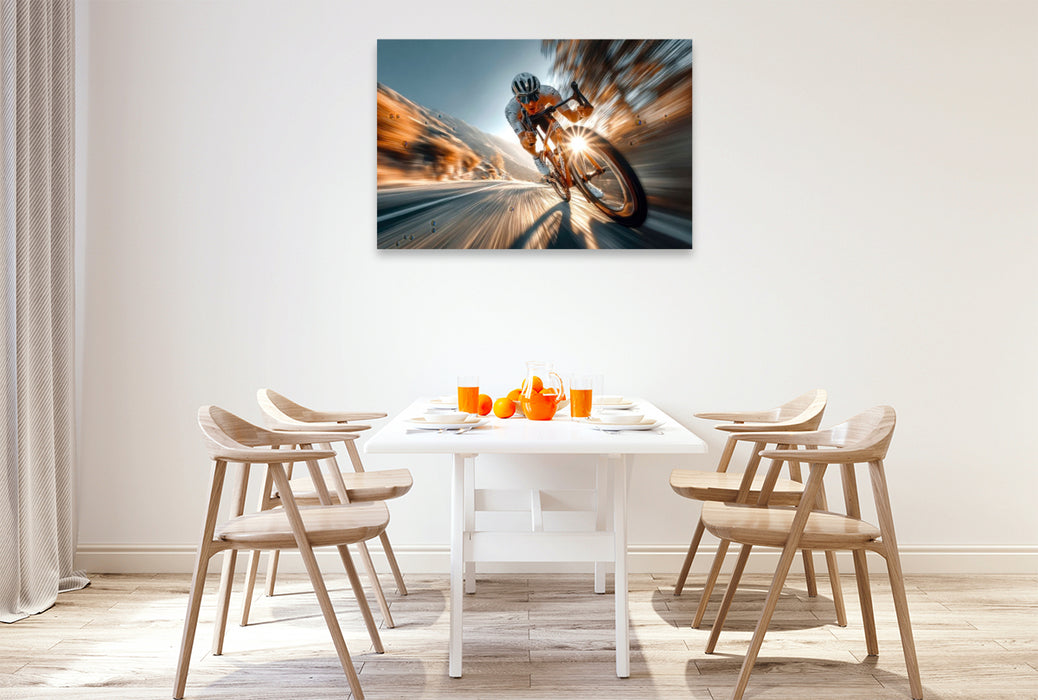 Premium Textil-Leinwand Auf dem Rad geht es weiter