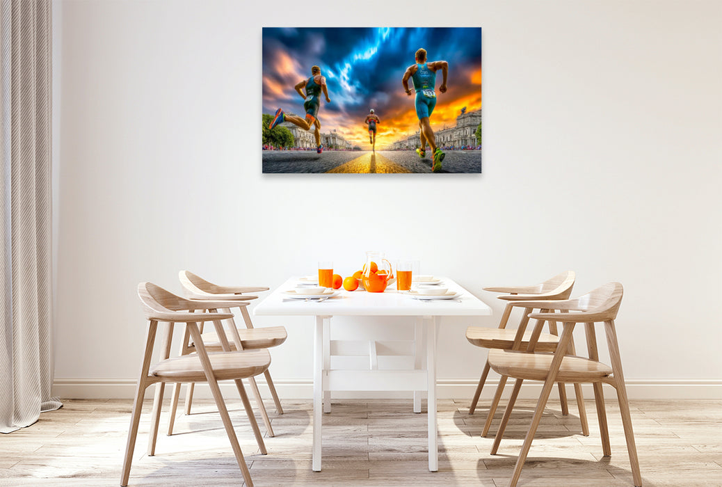 Premium Textil-Leinwand Die dritte Disziplin - laufen