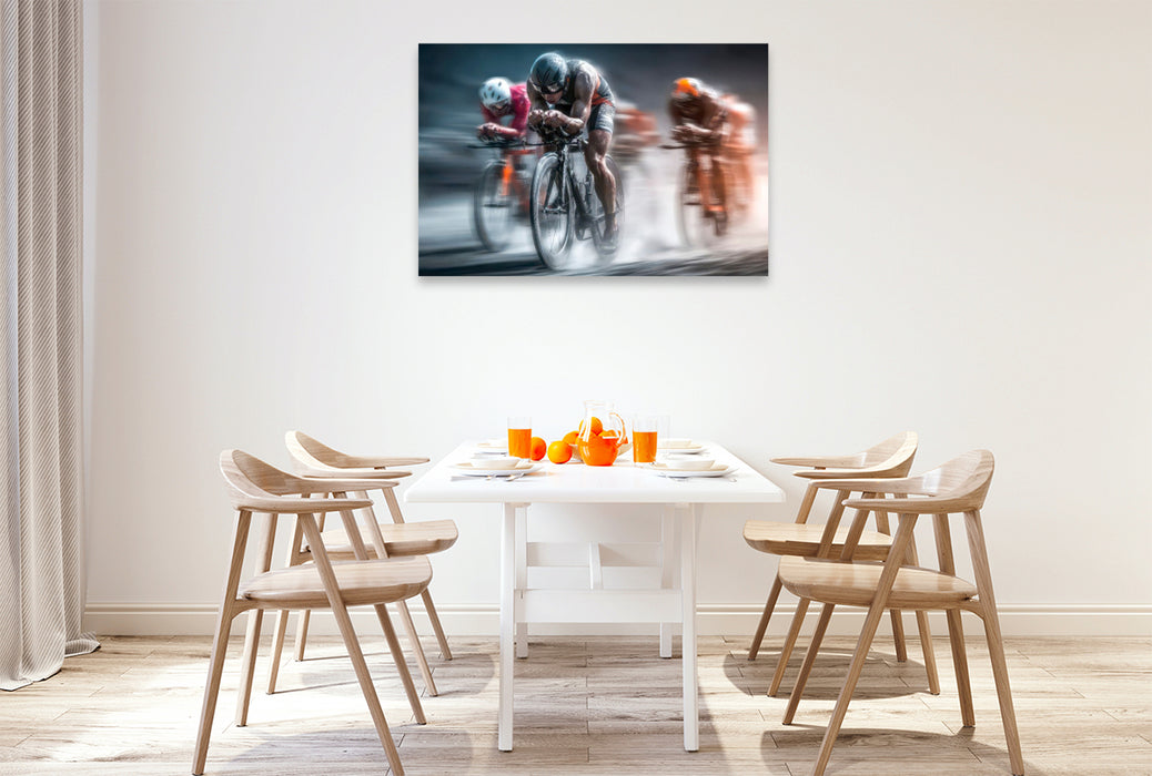 Premium Textil-Leinwand Mit jeder Faser des Körpers - weiterfahren