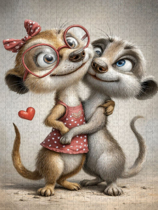 Erdmännchen - Liebe - CALVENDO Foto-Puzzle'