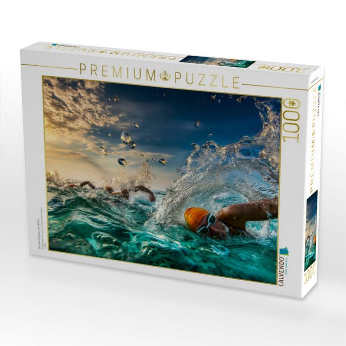 Der Kampf gegen die Wellen - CALVENDO Foto-Puzzle'