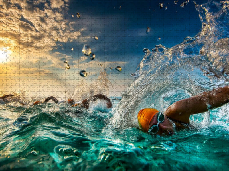 Der Kampf gegen die Wellen - CALVENDO Foto-Puzzle'