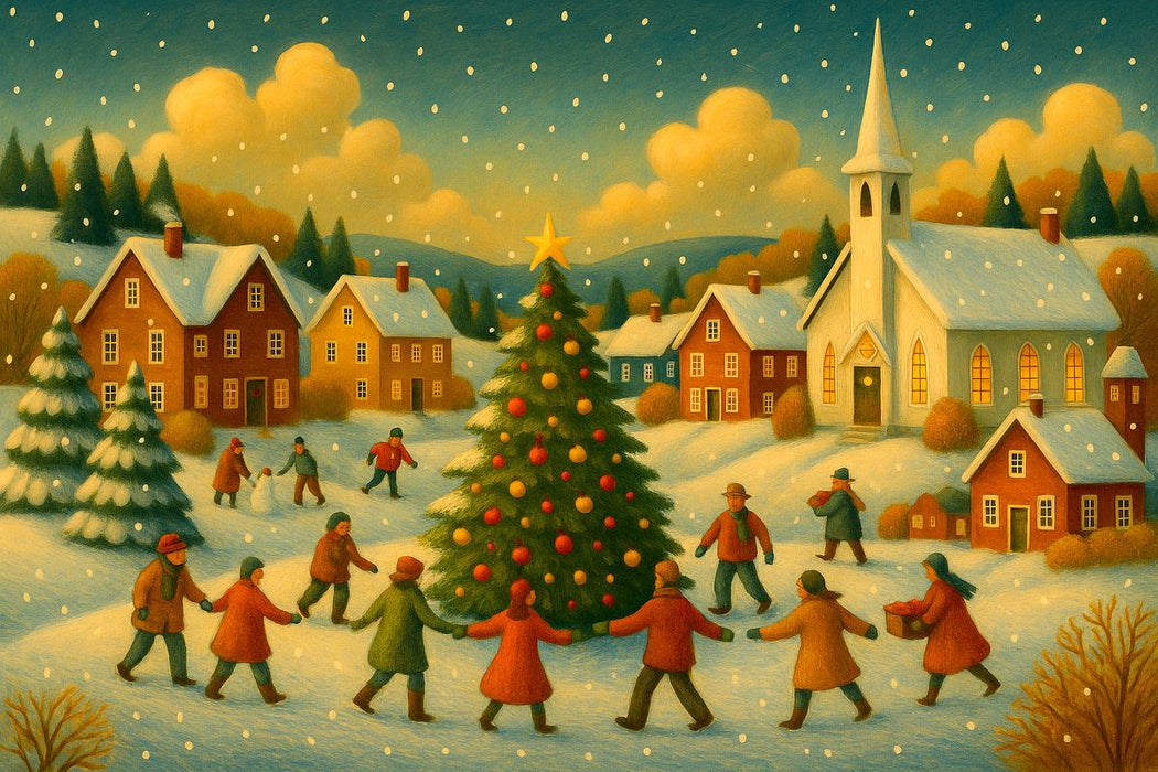 Premium Textil-Leinwand Lichterglanz und Schlittschuhspuren