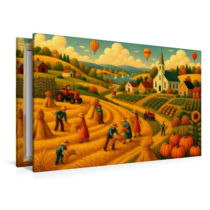 Premium Textil-Leinwand Erntezeit im Sonnenlicht