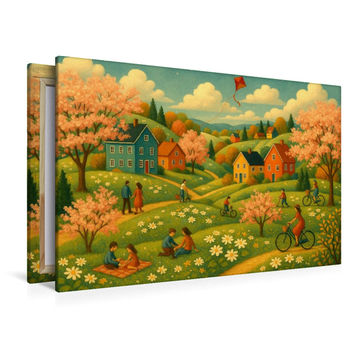 Premium Textil-Leinwand Wenn die Drachen steigen