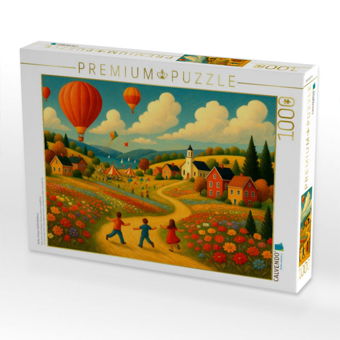 Felder, Farben, Heißluftballons - CALVENDO Foto-Puzzle'