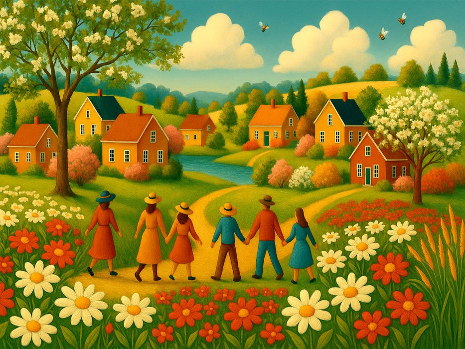 Blumenwiesen und Kinderglück - CALVENDO Foto-Puzzle'