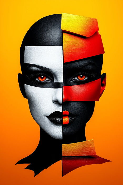 Premium Textil-Leinwand Style Icon in Technicolor