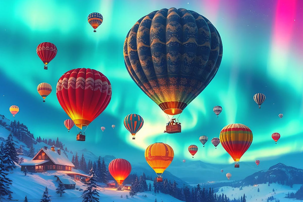 Premium Textil-Leinwand Aurora Aeronauten