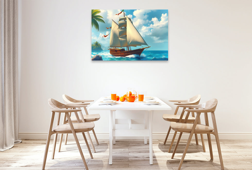 Premium Textil-Leinwand Tropischer Wind