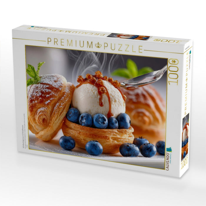 Windbeutelgenuss mit Heidelbeeren - CALVENDO Foto-Puzzle'