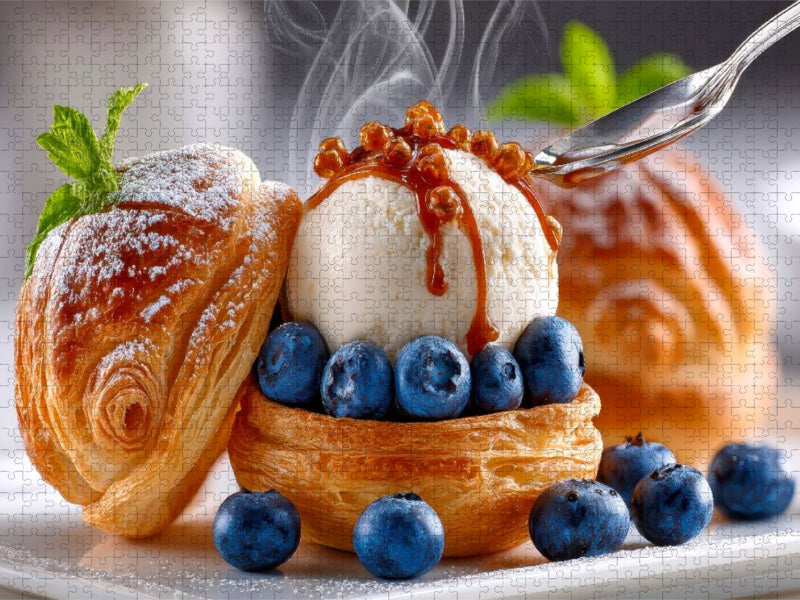 Windbeutelgenuss mit Heidelbeeren - CALVENDO Foto-Puzzle'