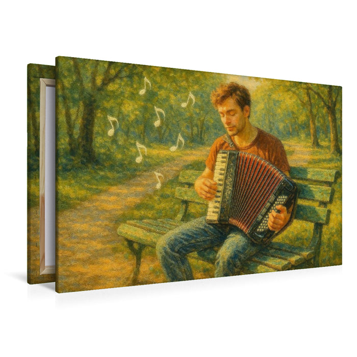 Premium Textil-Leinwand Melancholie, gefaltet in Luft und Zeit