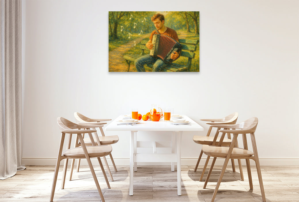 Premium Textil-Leinwand Melancholie, gefaltet in Luft und Zeit