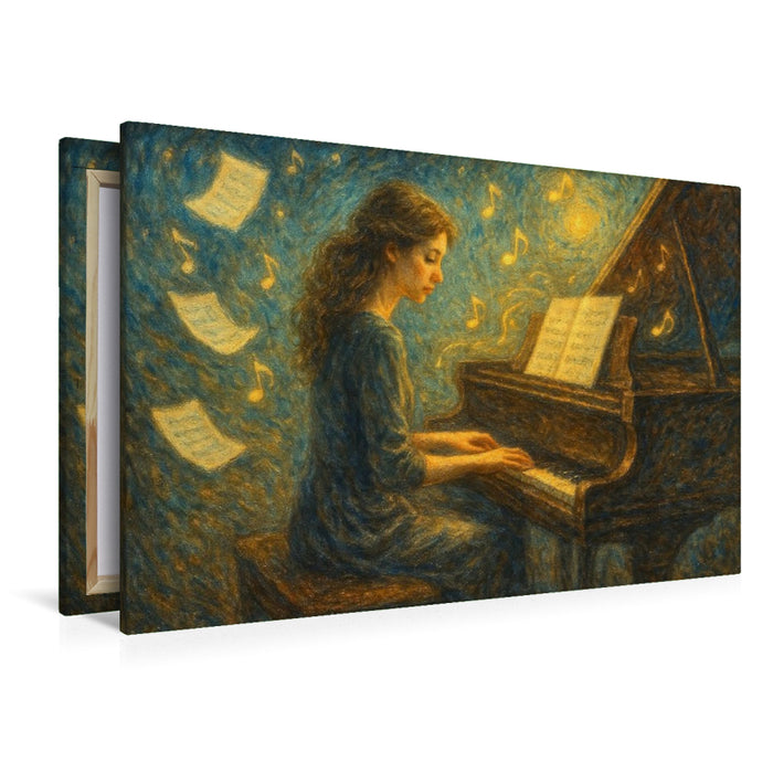 Premium Textil-Leinwand Wo jeder Ton eine Erinnerung streift