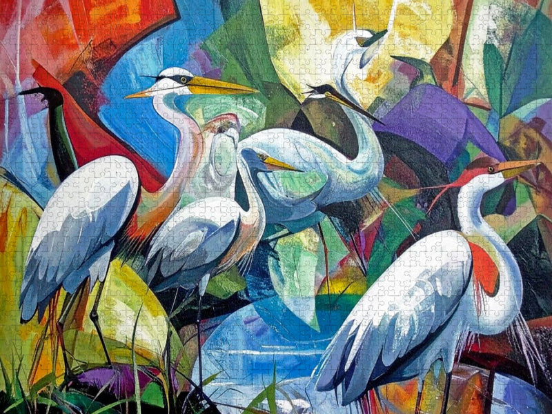 Reiherkolonie - CALVENDO Foto-Puzzle'