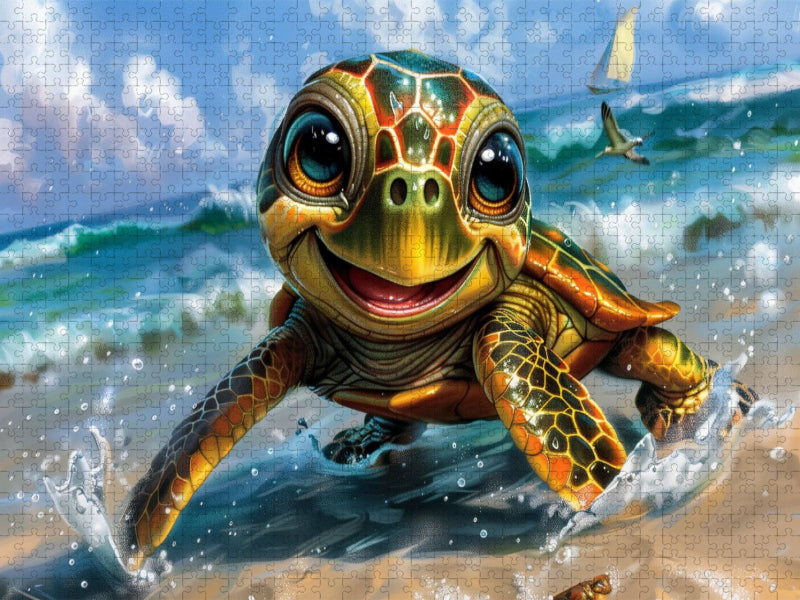 Wellenreiter in Miniatur - CALVENDO Foto-Puzzle'