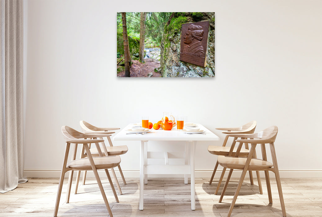 Premium Textil-Leinwand Über den Heinrich-Heine-Weg durch das Ilsetal zu den Ilsefällen