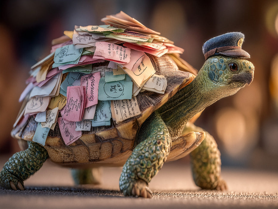 Post für die Langsamen - Schildkröte als tierischer Briefträger - CALVENDO Foto-Puzzle'