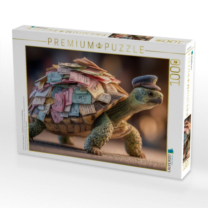 Post für die Langsamen - Schildkröte als tierischer Briefträger - CALVENDO Foto-Puzzle'