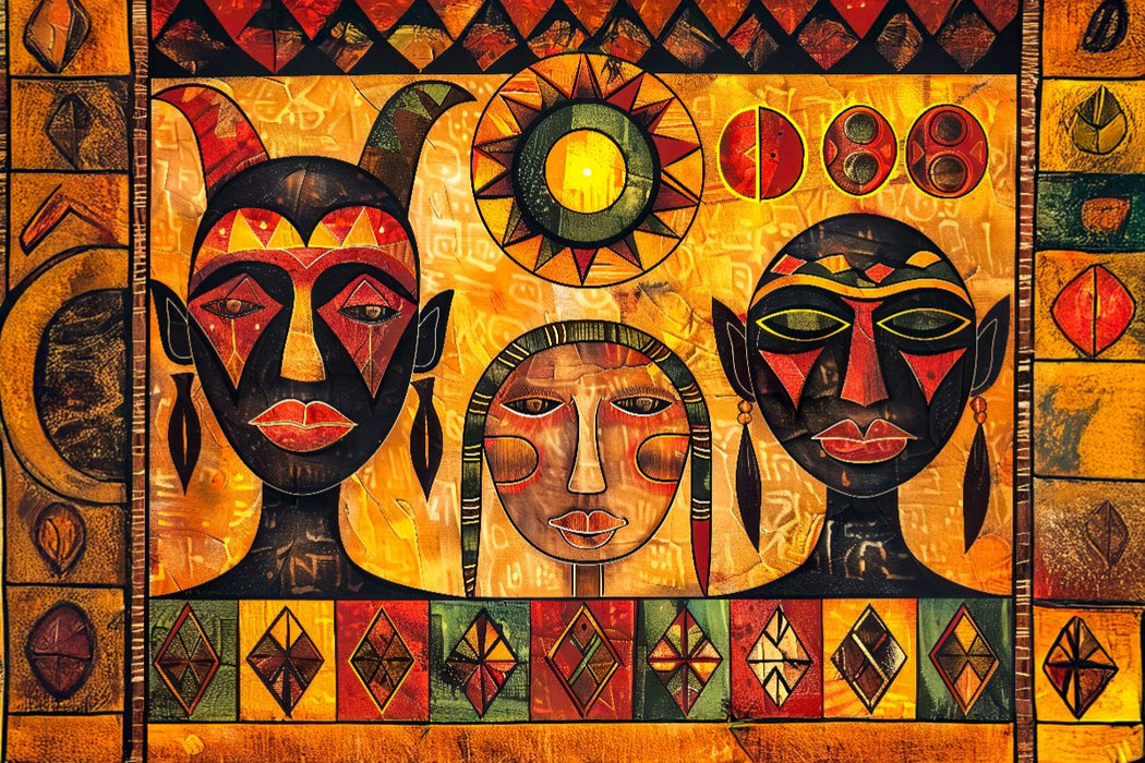 Premium Textil-Leinwand Afrikanische Frauen unter der Sonne