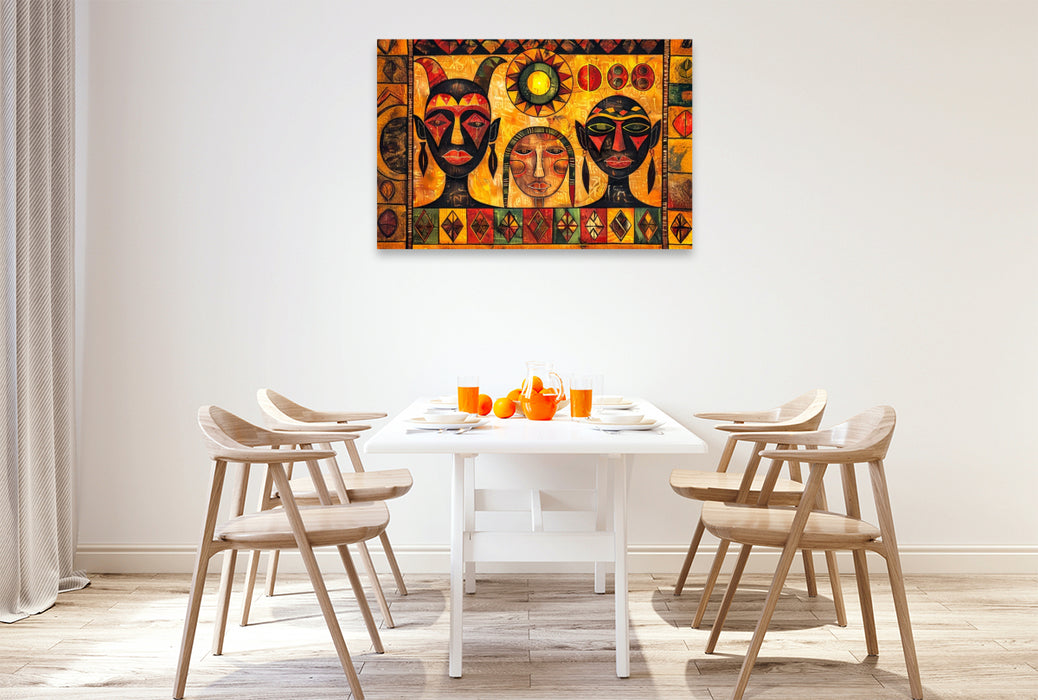 Premium Textil-Leinwand Afrikanische Frauen unter der Sonne