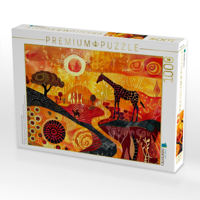 Abstrakte Giraffe mit Ornamentmuster-Design - CALVENDO Foto-Puzzle'