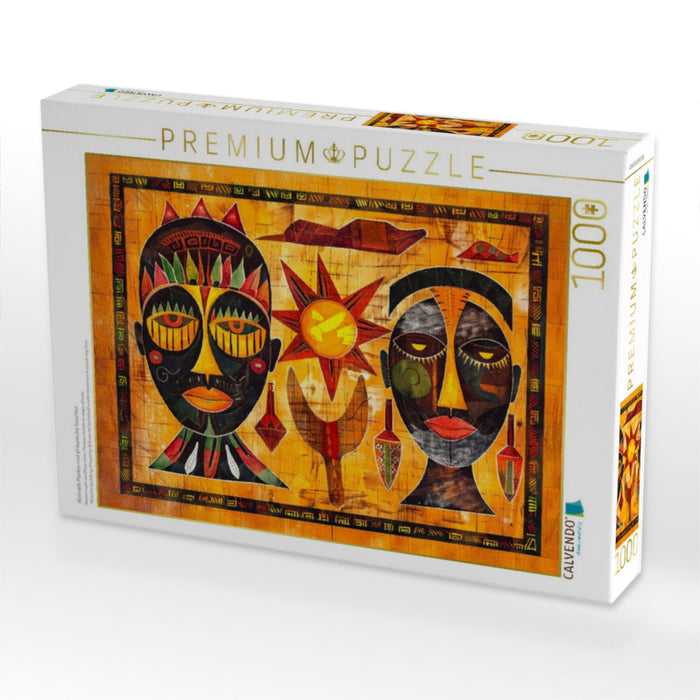 Abstrakte Masken und afrikanische Gesichter - CALVENDO Foto-Puzzle'