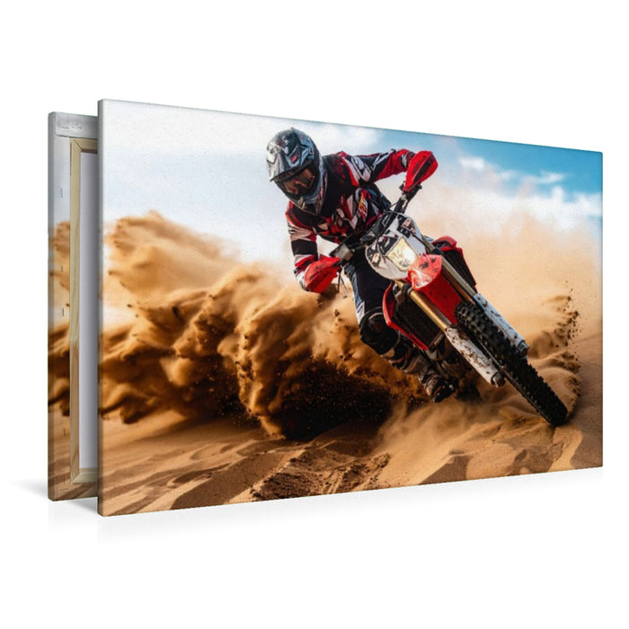 Premium Textil-Leinwand Seitwärts geht es mit hoher Geschwindigkeit einen Hügel hinunter