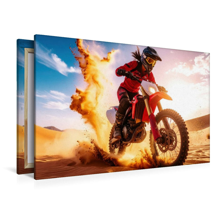 Premium Textil-Leinwand Ein Motiv aus dem Kalender Wüstenabenteuer - Spektakuläre Moto-Rallys