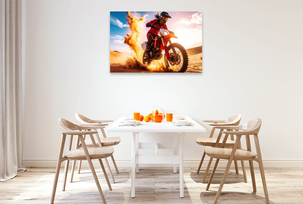 Premium Textil-Leinwand Ein Motiv aus dem Kalender Wüstenabenteuer - Spektakuläre Moto-Rallys