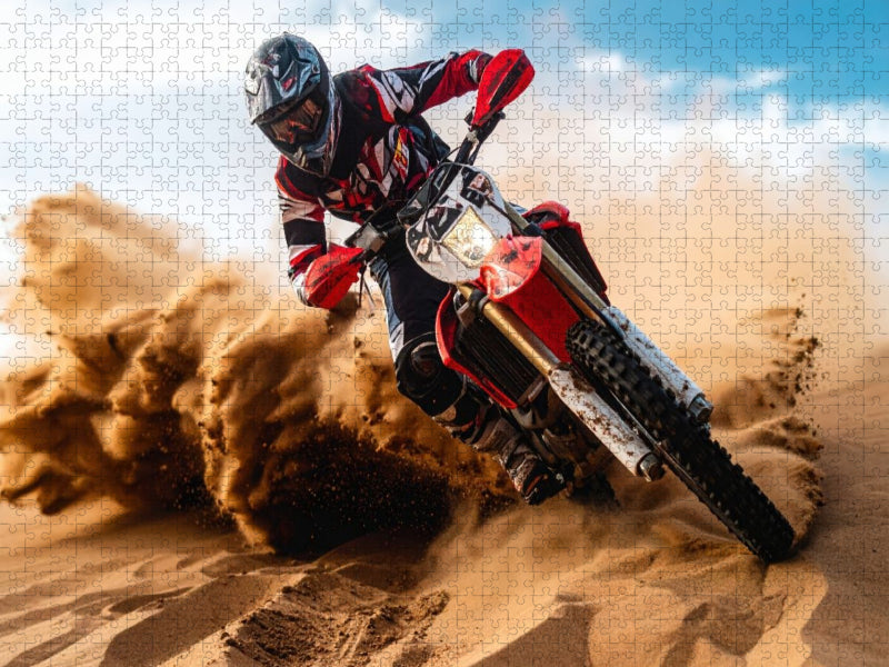 Seitwärts geht es mit hoher Geschwindigkeit einen Hügel hinunter - CALVENDO Foto-Puzzle'