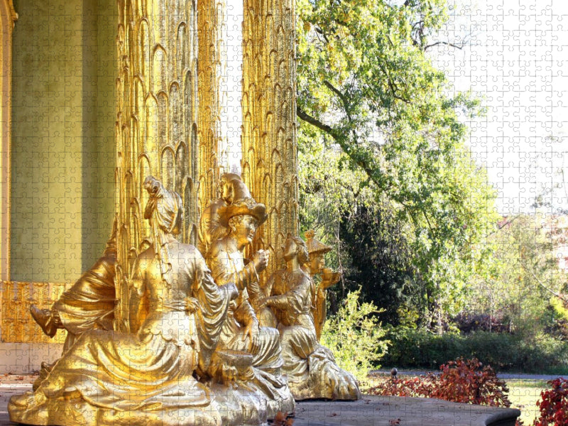 Figuren am Chinesischen Teehaus im Park von Schloss Sanssouci - CALVENDO Foto-Puzzle'