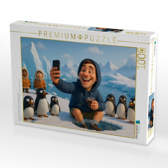 Pinguinselfie - Manchen kann es nicht kalt genug sein - CALVENDO Foto-Puzzle'