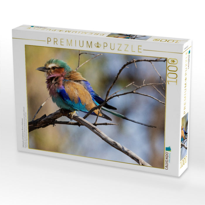 Gabelracke mit lilafarbener Brust in Botswana - CALVENDO Foto-Puzzle'
