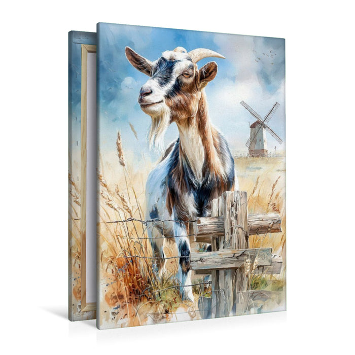 Premium Textil-Leinwand Eine wunderschöne Ziege