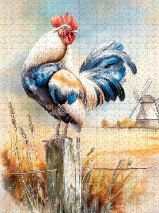 Ein stolzer Hahn darf nicht fehlen - CALVENDO Foto-Puzzle'