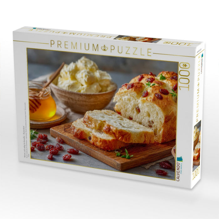 Mmmh, süß, saftig, für Genießer - Rosinenbrot - CALVENDO Foto-Puzzle'