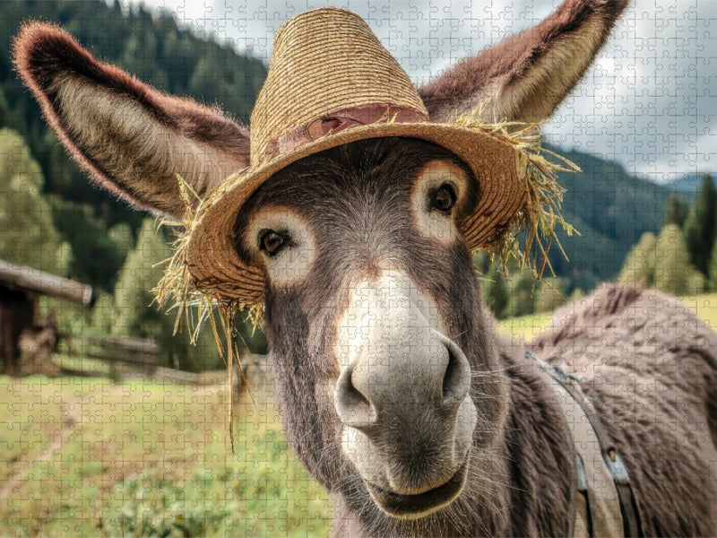 Ein Strohhut im Sommer schützt vor Sonnenbrand! - CALVENDO Foto-Puzzle'