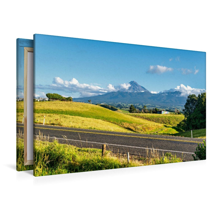 Premium Textil-Leinwand Der Mount Taranaki in Neuseeland