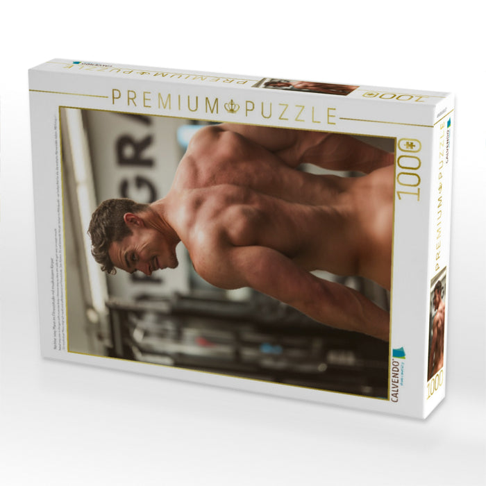 Nackter sexy Mann im Fitnessstudio mit muskulösem Körper - CALVENDO Foto-Puzzle'